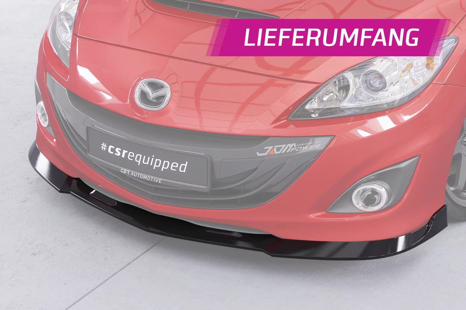 Cup-Spoilerlippe mit ABE für Mazda 3 (Typ BL) MPS CSL650 Schwarz Strukturiert