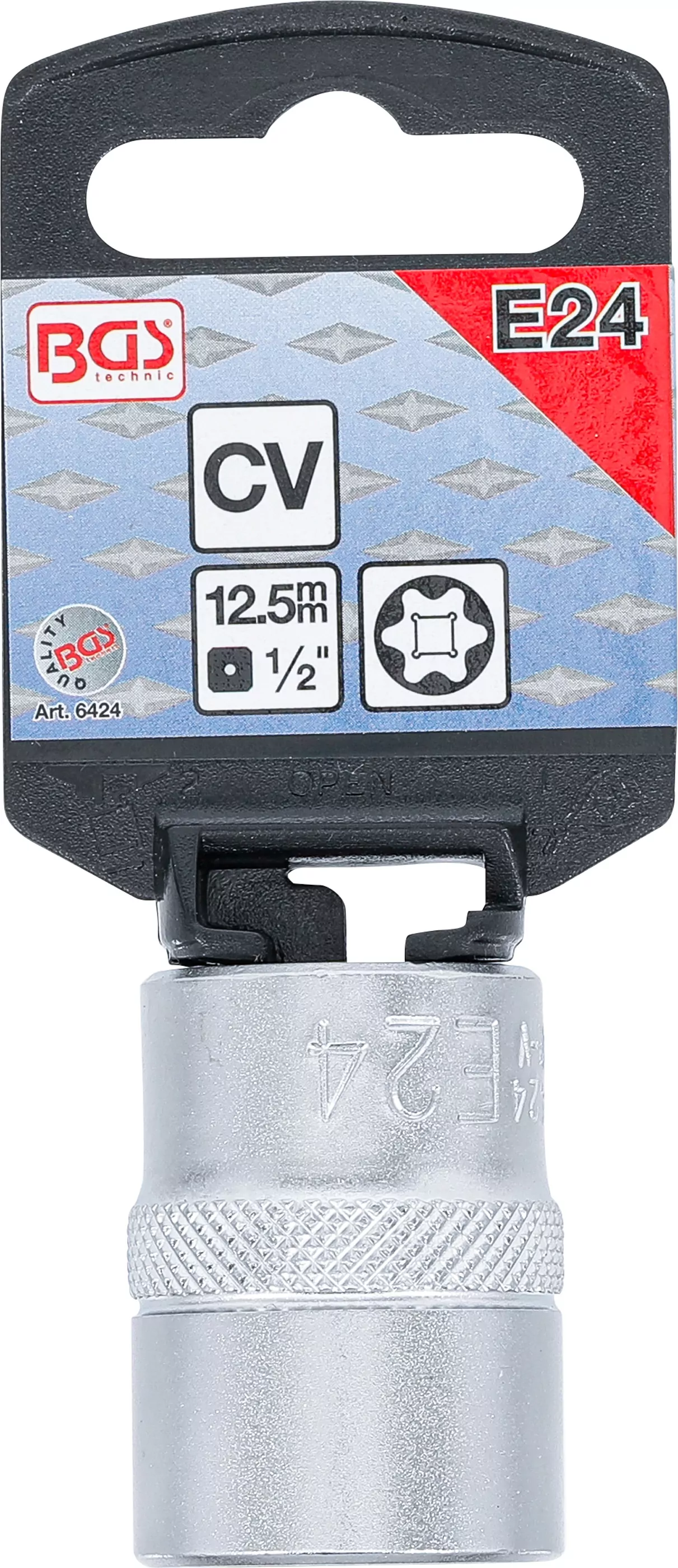 Steckschlüssel-Einsatz E-Profil | Antrieb Innenvierkant 12,5 mm (1/2") | SW E24