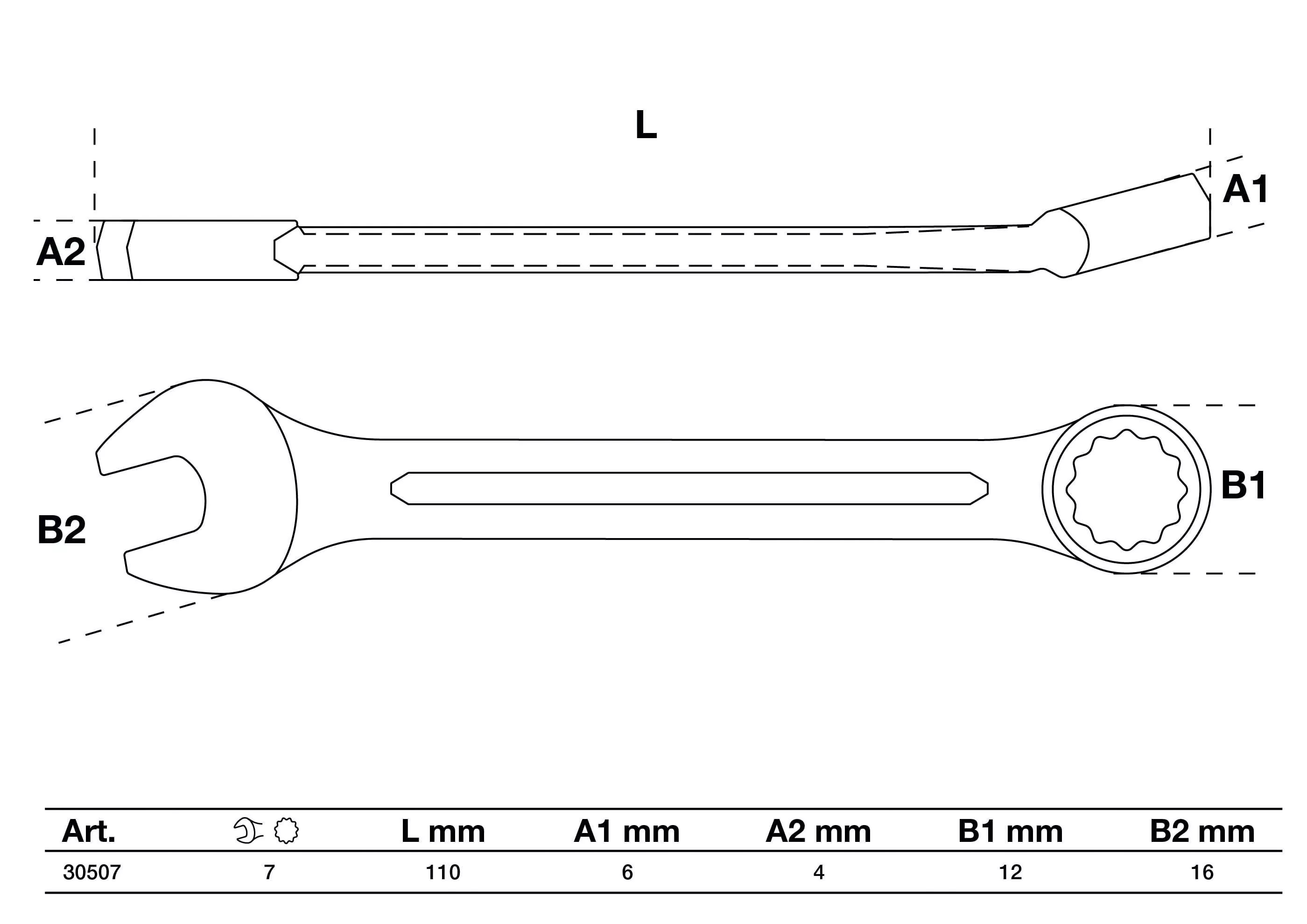 Maul-Ringschlüssel | SW 7 mm