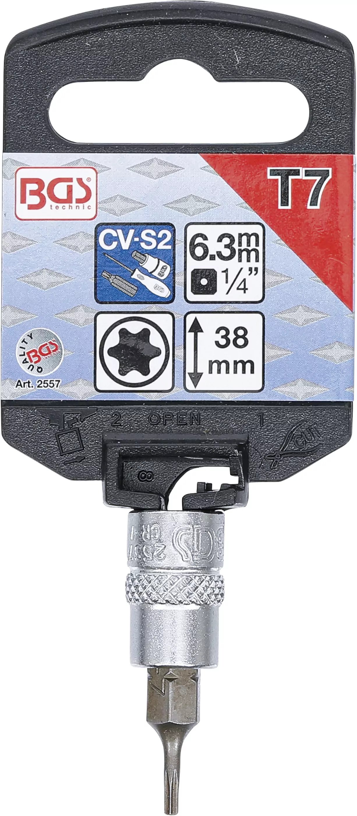 Bit-Einsatz | Antrieb Innenvierkant 6,3 mm (1/4") | T-Profil (für Torx) T7