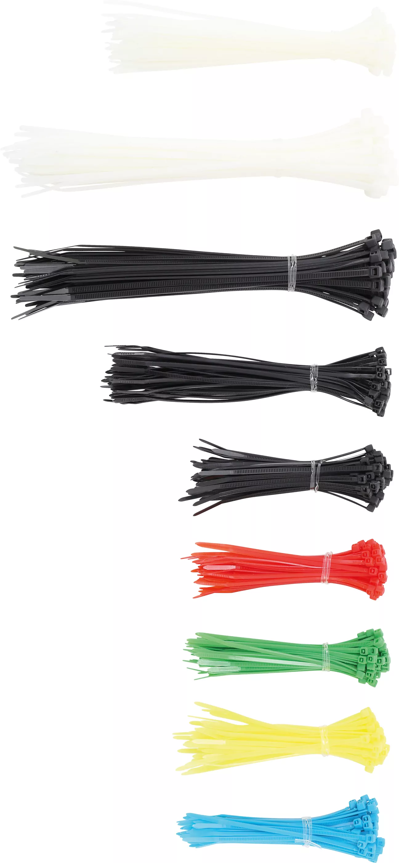 Kabelbinder-Sortiment | farbig | 100 - 150 - 200 mm | 450-tlg.