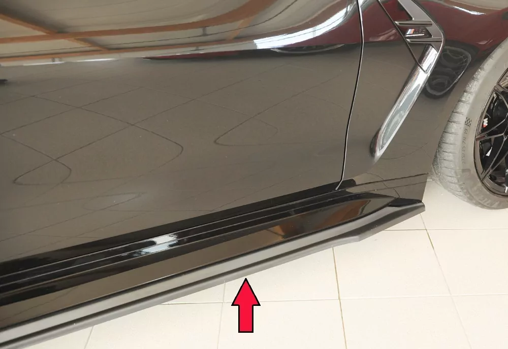 Rieger Seitenschweller rechts ansatz matt schwarz für BMW 4er G83 M4 (G234M) Cabrio 06.21-