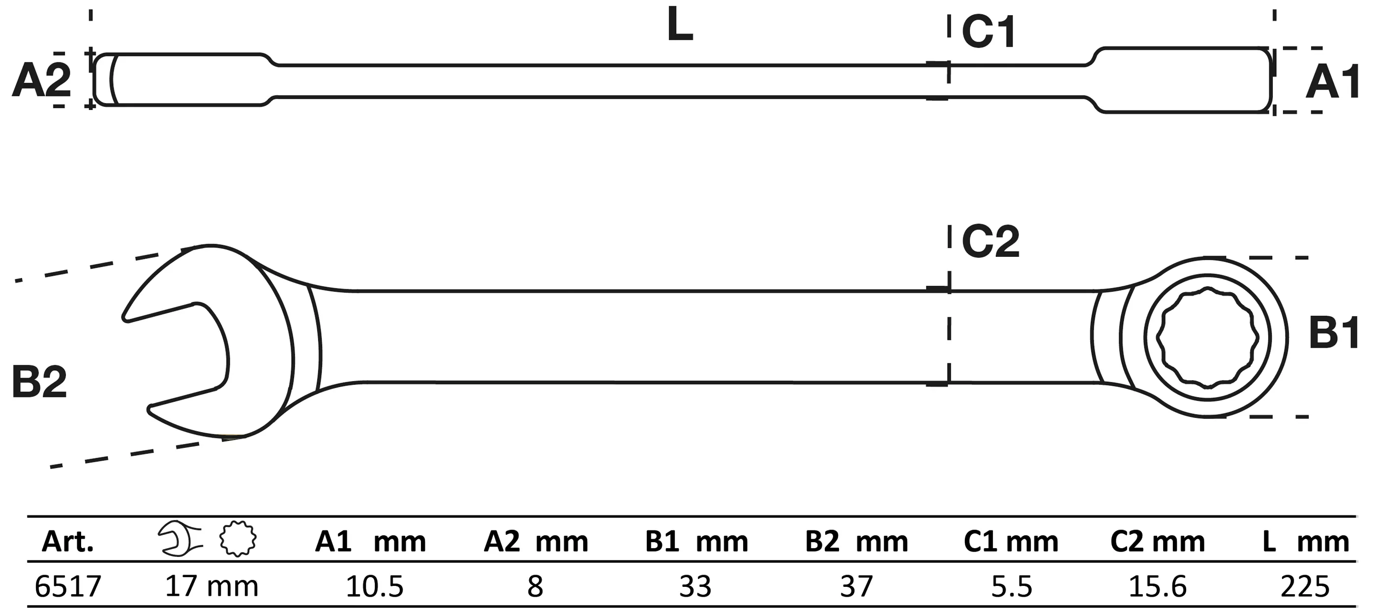 Ratschenring-Maulschlüssel | SW 17 mm