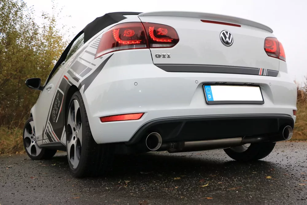 VW Golf 6 GTI + Cabrio  Endschalldämpfer Ausgang rechts/links - 1x100 Typ 25 rechts/links