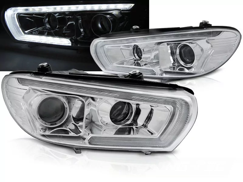 Headlights Tube Seq Led Chrome Fits Vw Scirocco 14-17
