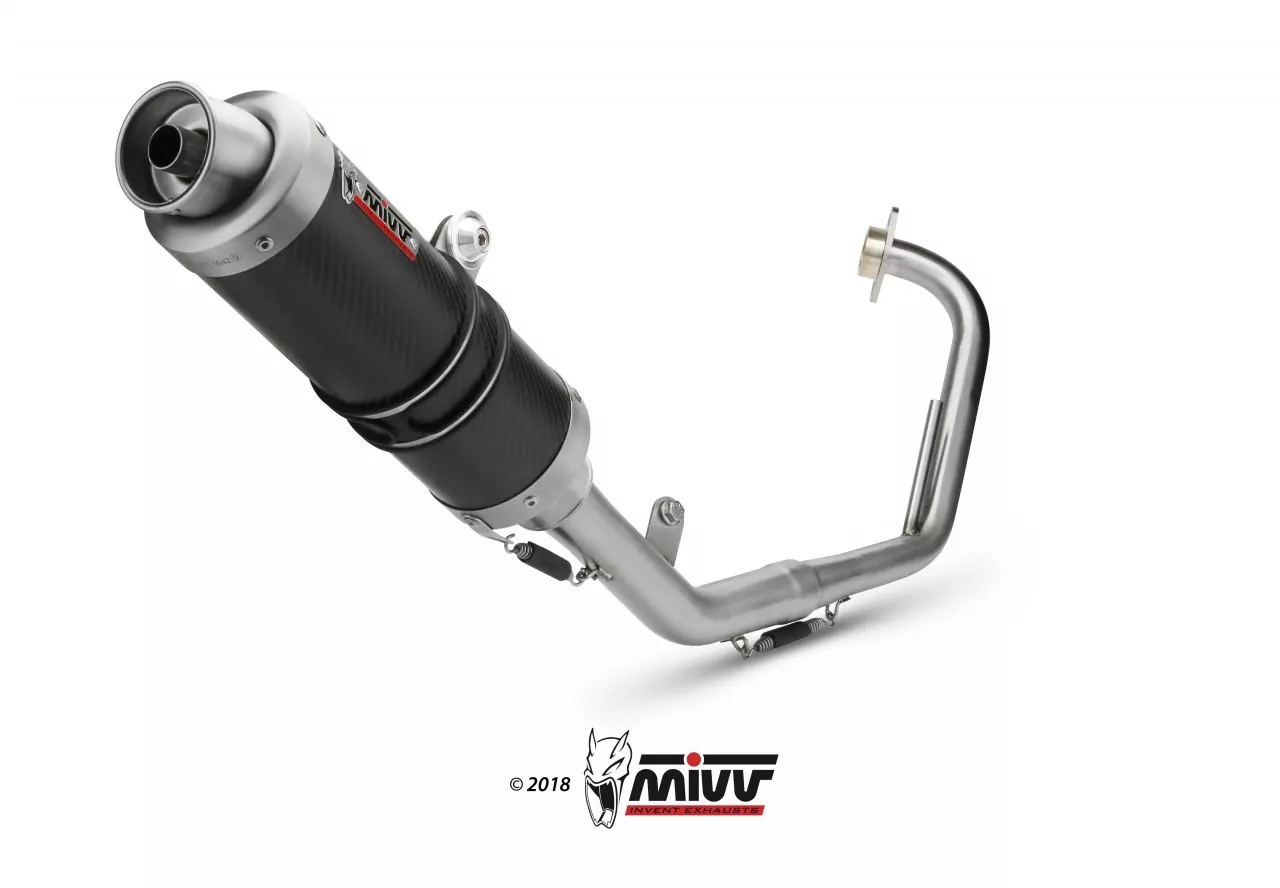 MIVV Komplettanlage 1x1 GP In Carbon Für YAMAHA YZF R125 08-13