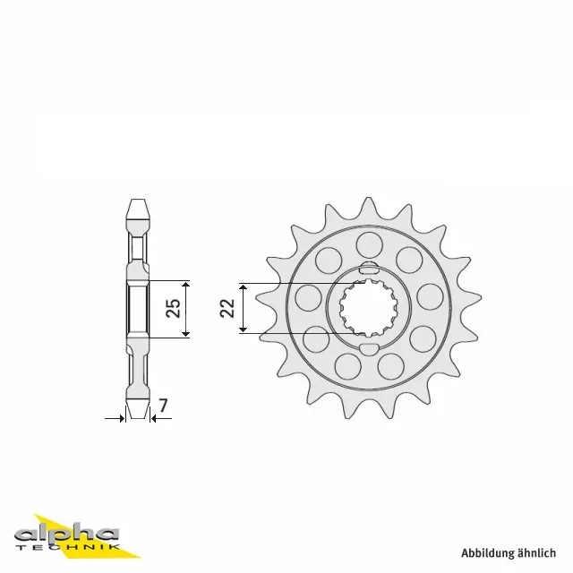 Ritzel 15 Zähne Teilung 525