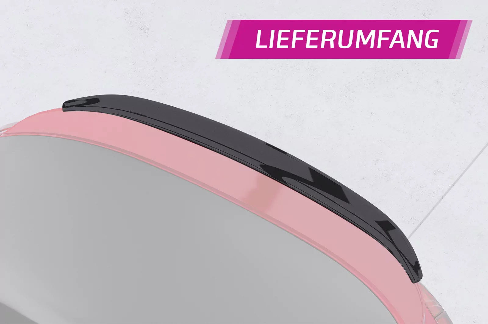 Heckflügel mit ABE für VW T-Roc (Typ A1) Cabrio HF619 Strukturiert (schwarz matt)