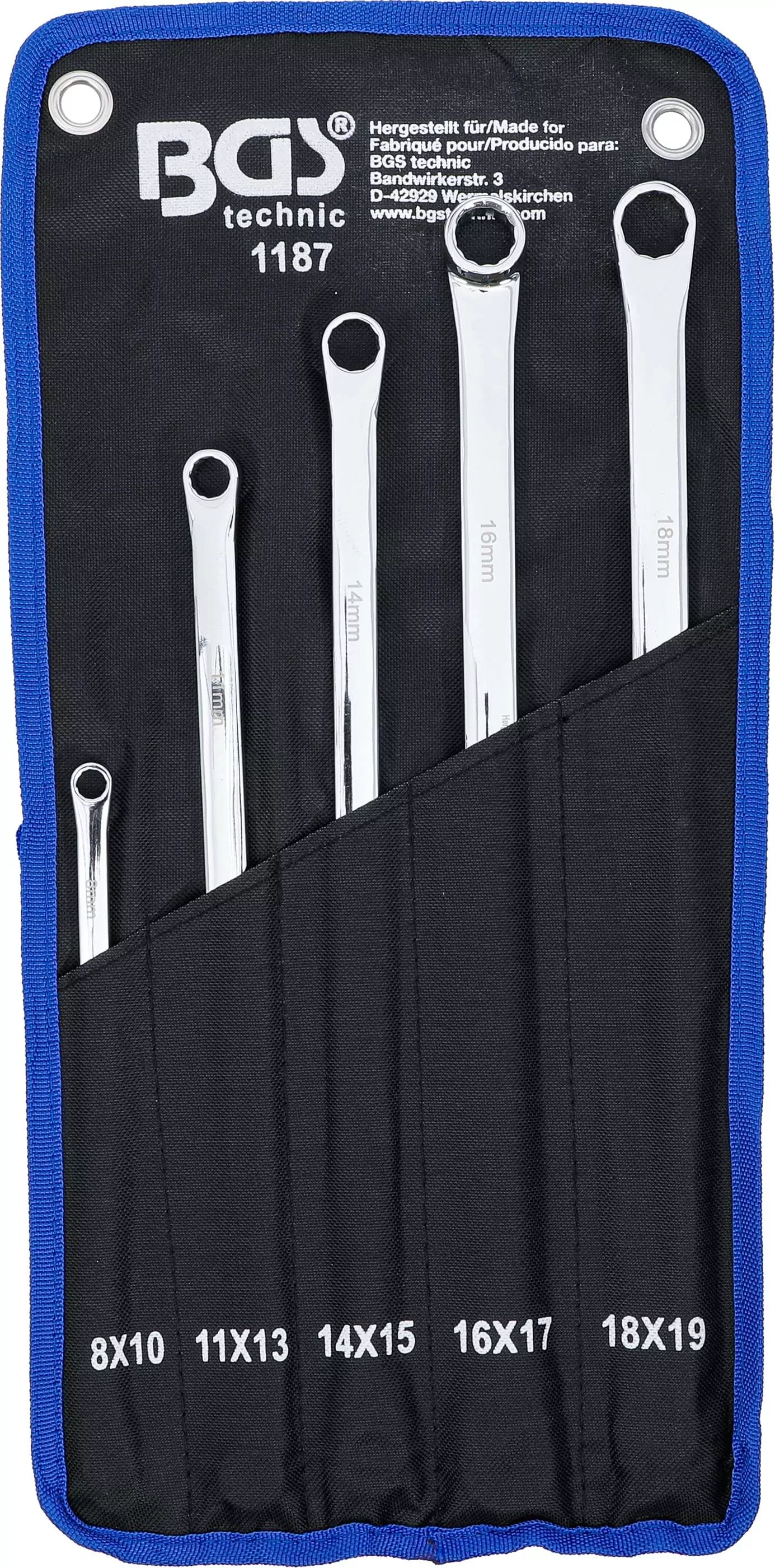 Doppel-Ringschlüssel-Satz | extra lang | SW 8 - 19 mm | 5-tlg.