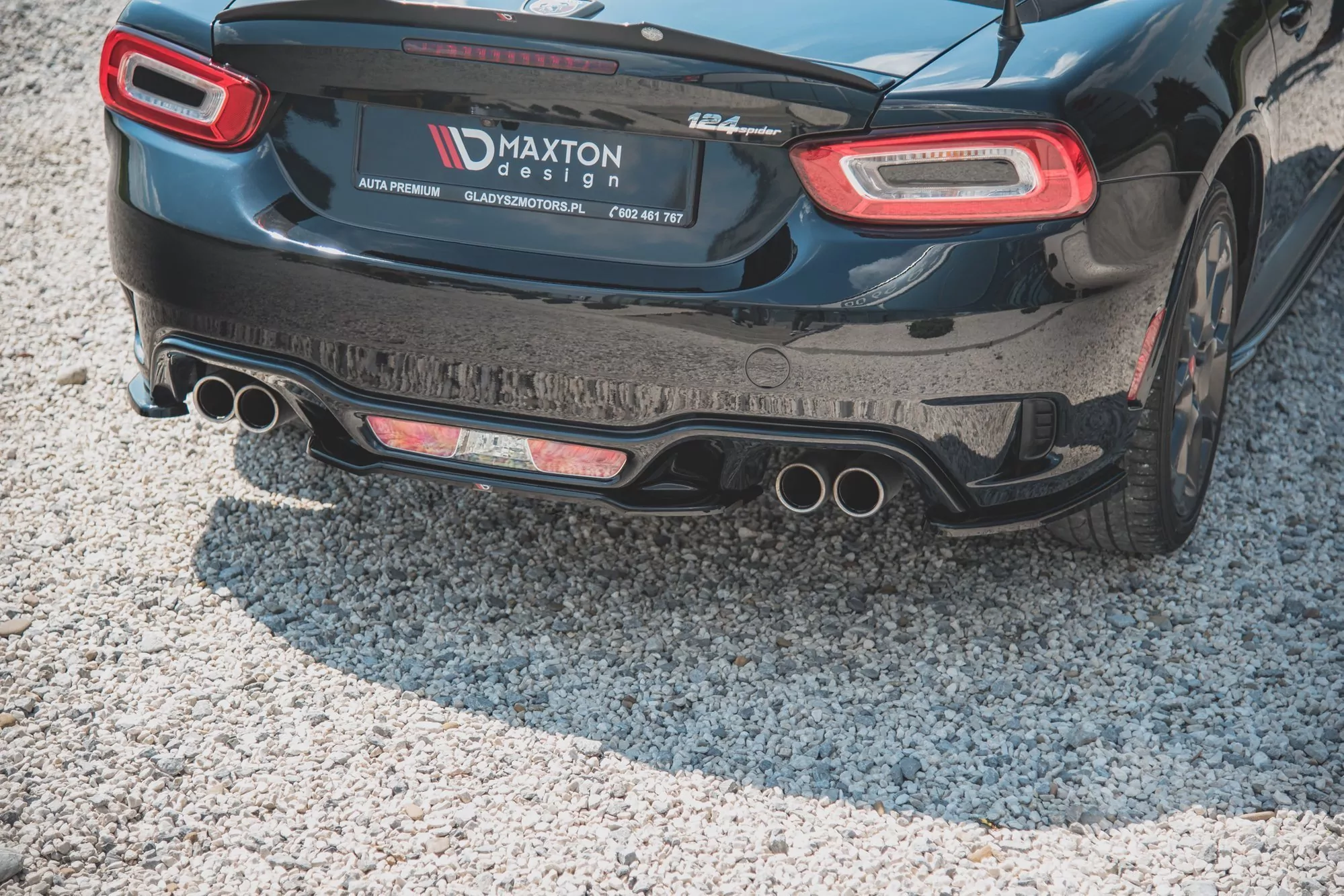 Mittlerer Diffusor Heck Ansatz Passend Für Fiat 124 Spider Abarth Schwarz Hochglanz