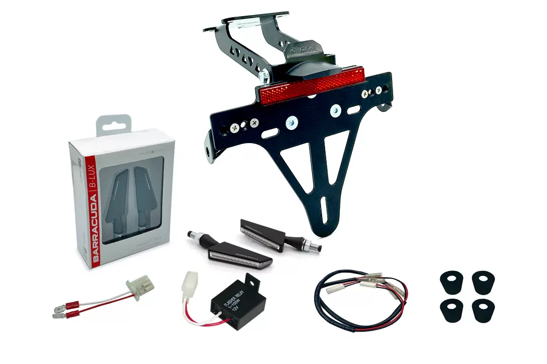 alpha Technik Kennzeichenhalter-Blinker-Kit SQ-LED (vorne + hinten) für Yamaha YZF-125R ab Modelljahr 2019-