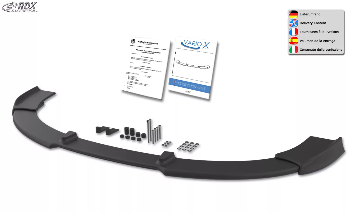 RDX Frontspoiler VARIO-X für AUDI S4 B7 Frontlippe Front Ansatz Vorne Spoilerlippe