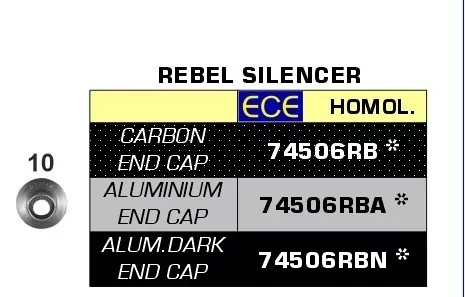 Arrow Rebel Silencer With Carby End Cap Kawasaki Z 900 RS 17-19