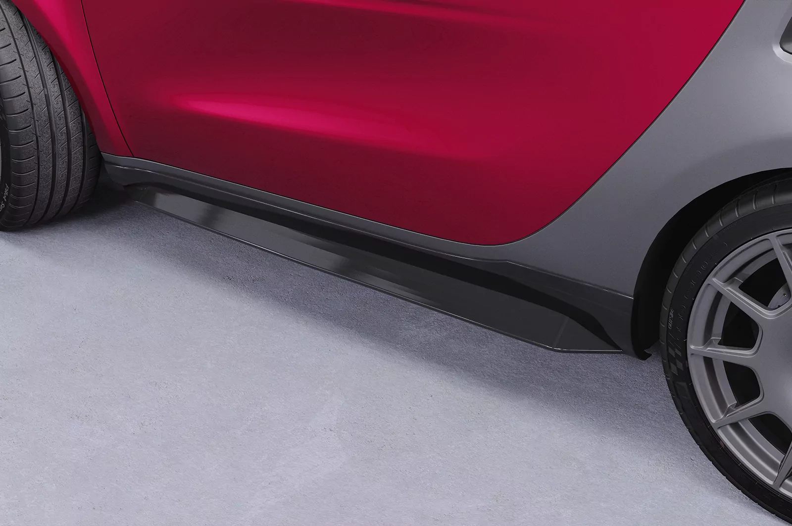 Seitenschweller für Smart Fortwo 453 SS543 Schwarz Strukturiert