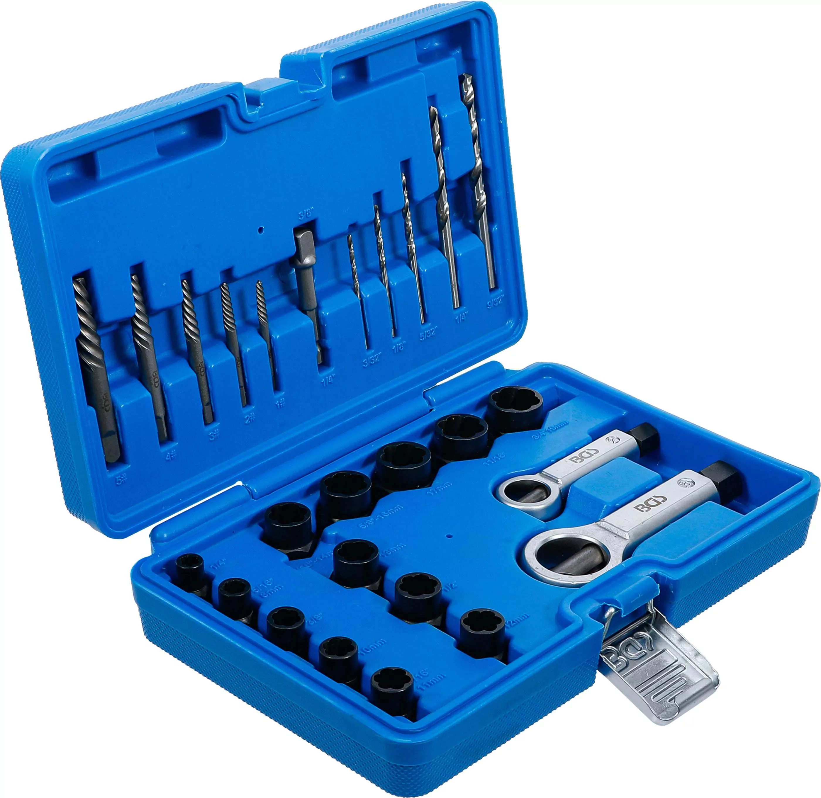 Spiral-Profil-Steckschlüssel-Einsatz / Schraubenausdreher und Mutternsprenger-Satz | 26-tlg.
