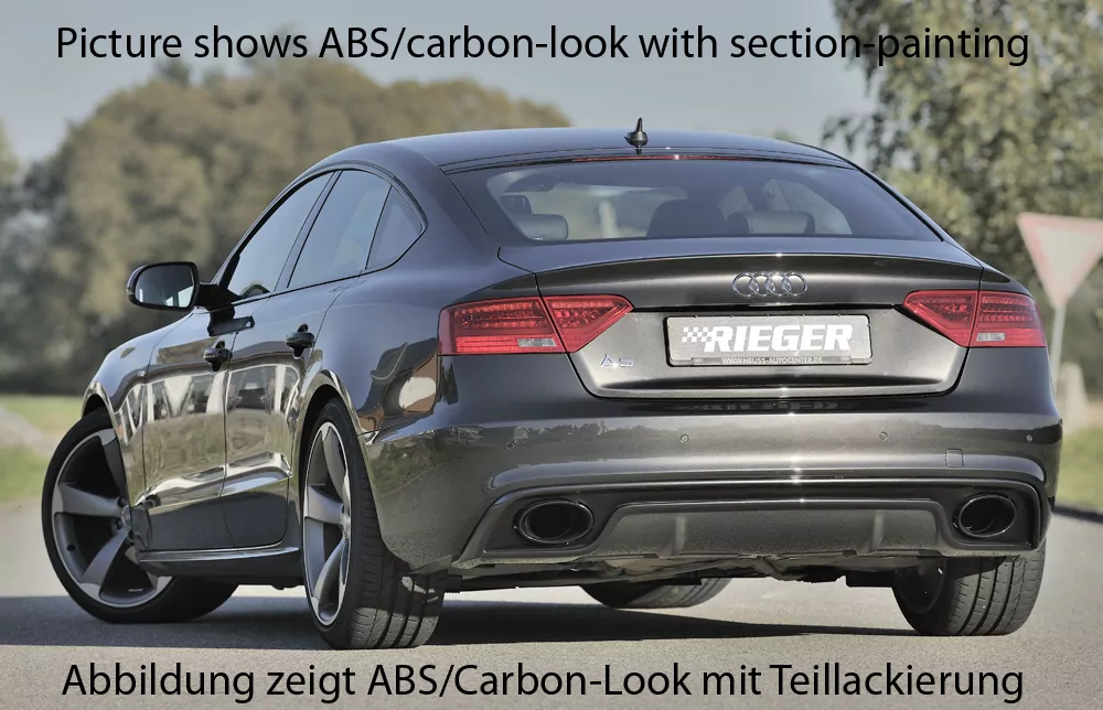 Rieger Heckeinsatz für Audi A5 S5 (B8/B81) - Sportback 10.11-06.16 (ab Facelift) schwarz glanz