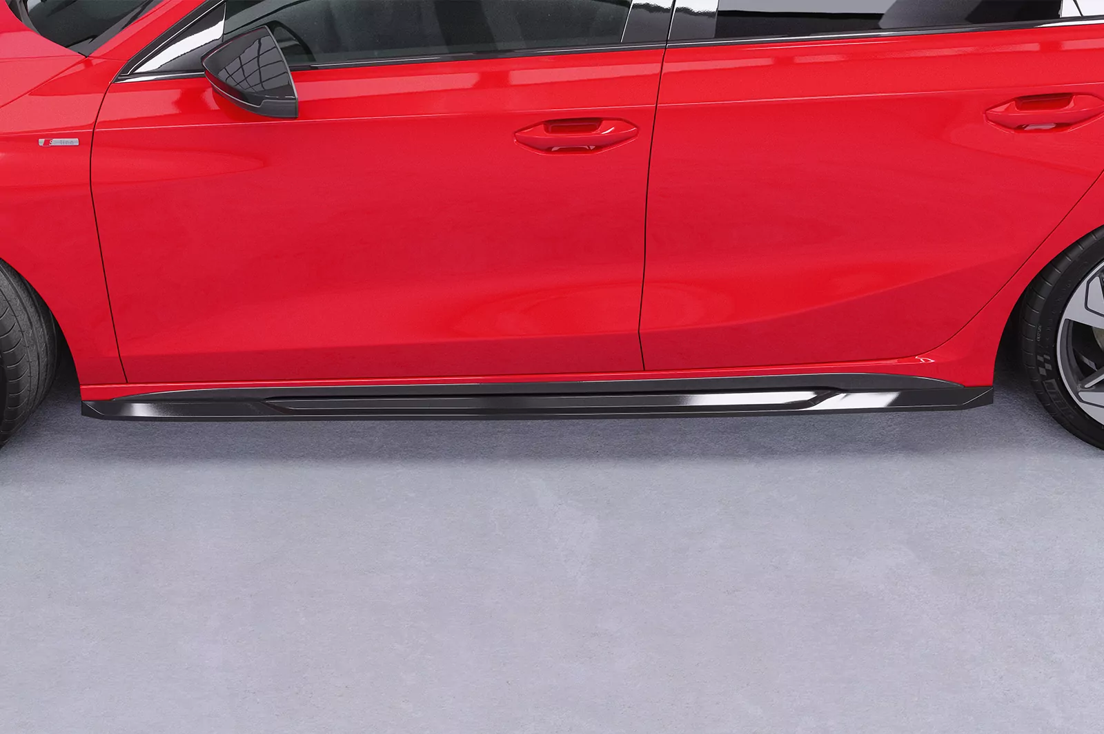 Seitenschweller für Audi A3 S-Line / S3 (8Y) SS532 Schwarz Strukturiert