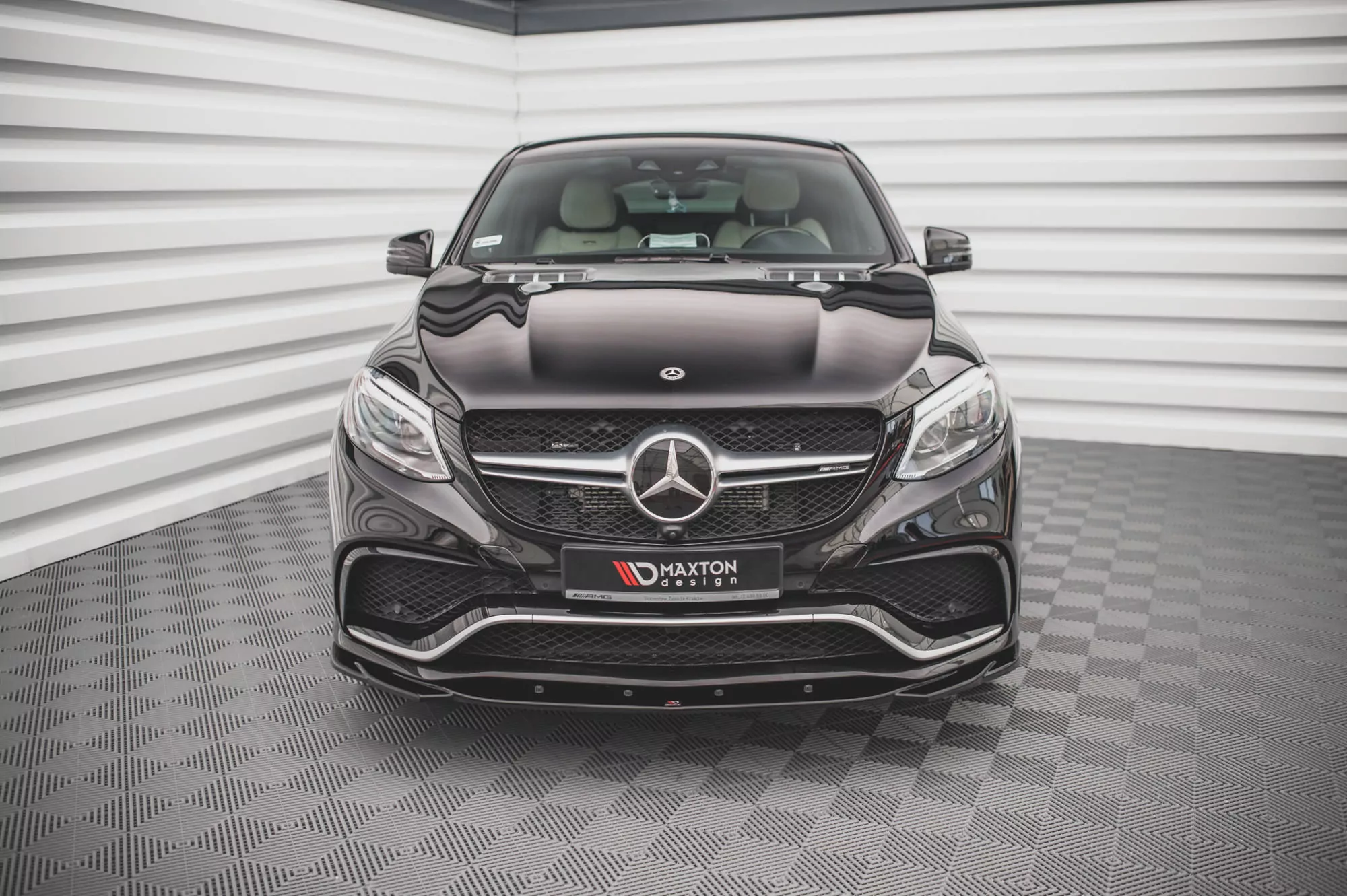 Front Ansatz V.2 Für Mercedes-Benz GLE Coupe / SUV 63 AMG C292 / W166 Schwarz Hochglanz