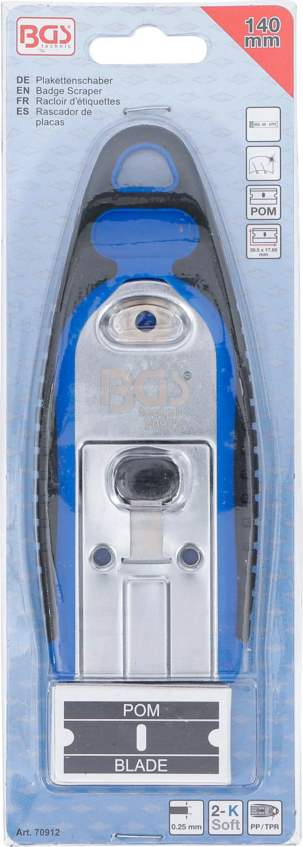 Plakettenschaber | 40 mm | mit 6 Kunstoff-Schaberklingen