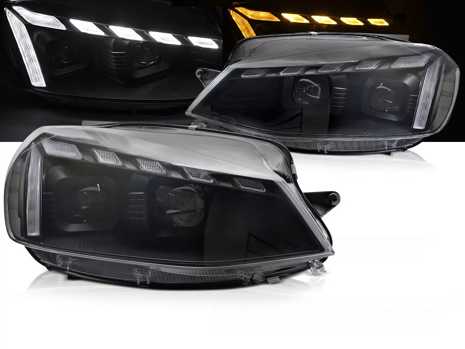 Full Led Headlights Light Black Drl Seq Fits Vw Golf 7 17-19