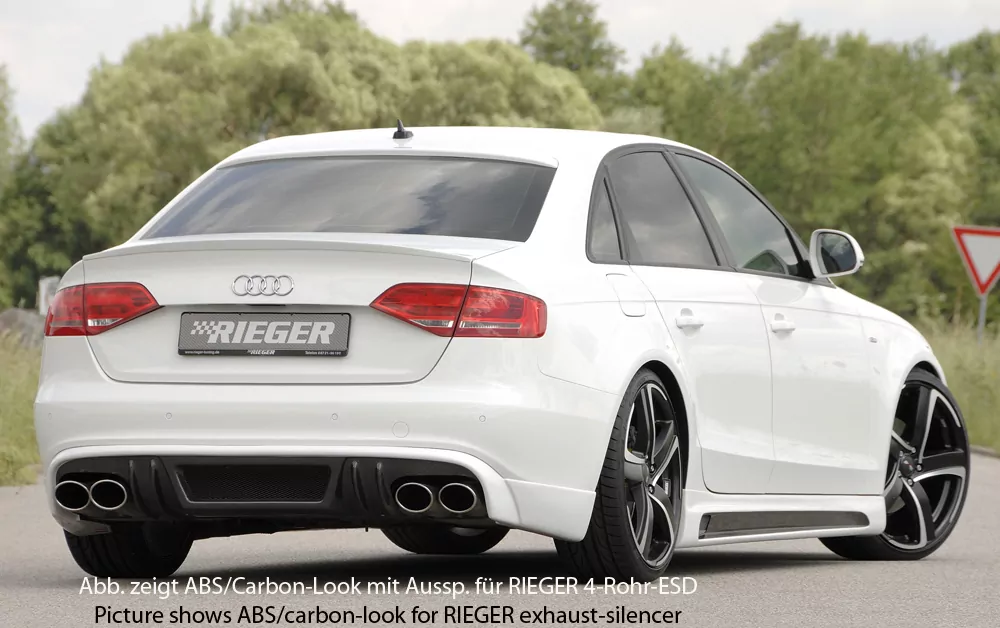 Rieger Heckschürzenansatz für Audi A4 S4 (B8/B81) - Avant 11.08-12.11 (bis Facelift) carbon optik