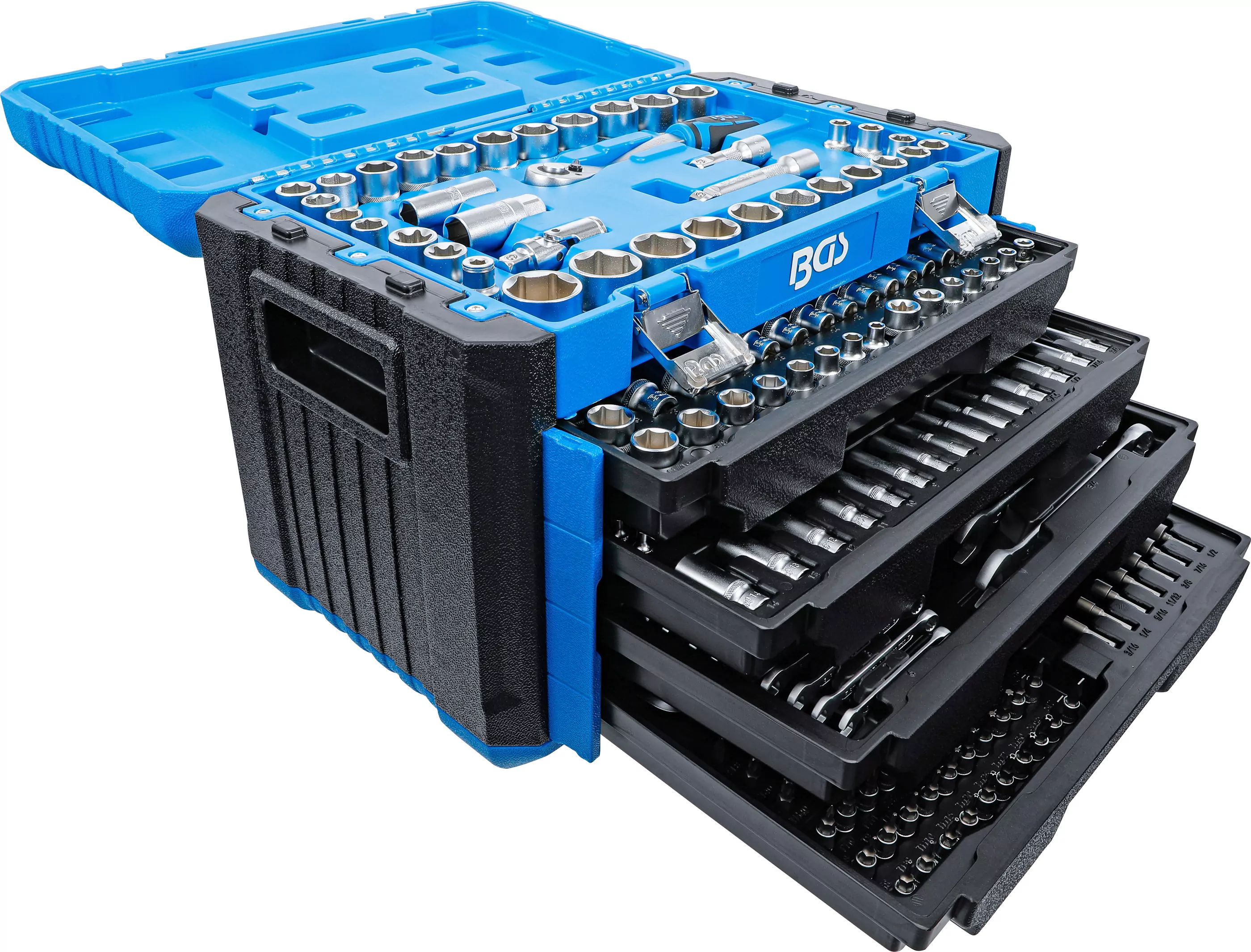 Steckschlüssel-Satz Sechskant | Antrieb 6,3 mm (1/4") / 10 mm (3/8") / 12,5 mm (1/2") | Metrisch und Zollgrößen | 300-tlg.