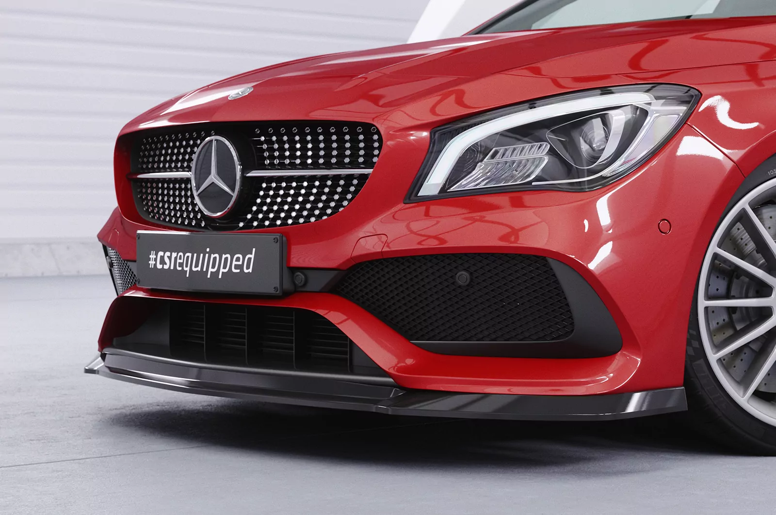 Cup-Spoilerlippe mit ABE für Mercedes Benz CLA 117 AMG-Line CSL522 Schwarz Strukturiert