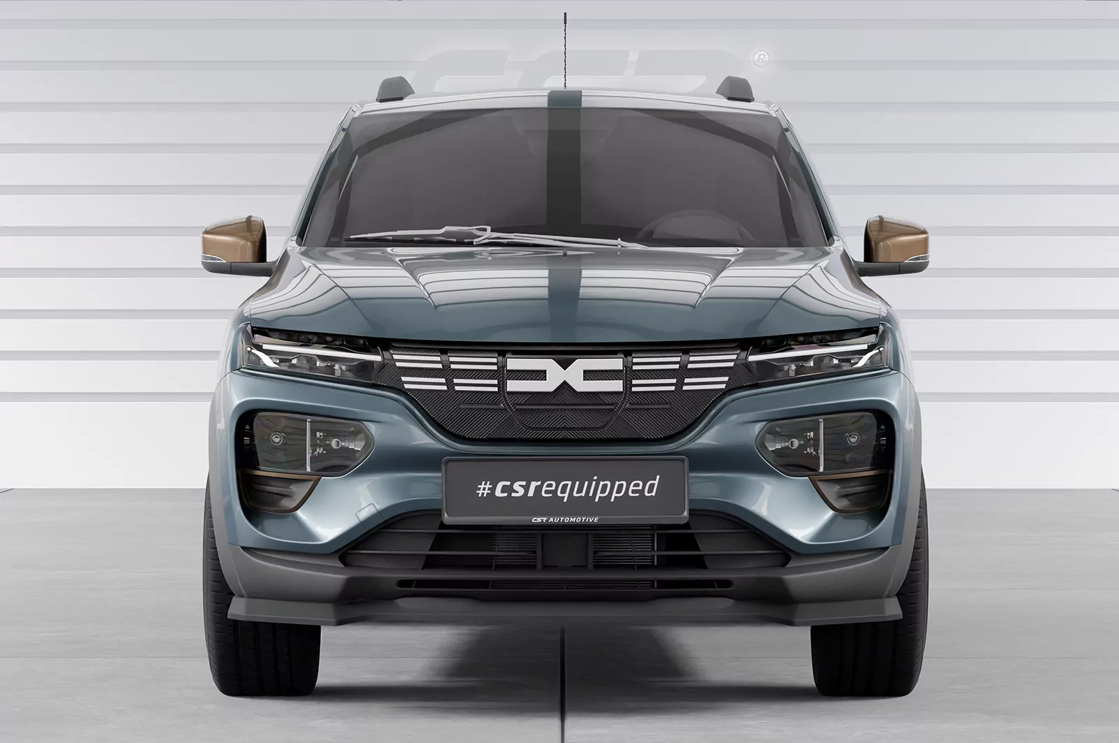 Cup-Spoilerlippe mit ABE für Dacia Spring Electric CSL843 Schwarz Strukturiert