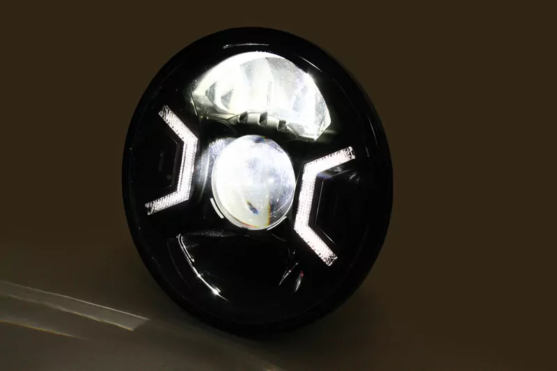 HIGHSIDER pro 7 Zoll Hauptscheinwerfereinsatz Typ 2 LED Schwarz E-Geprüft (1Stck)