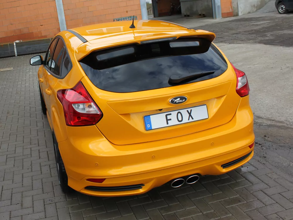 Ford Focus III ST Fließheck  Endschalldämpfer quer Ausgang mittig - 2x115x85 Typ 32 mittig
