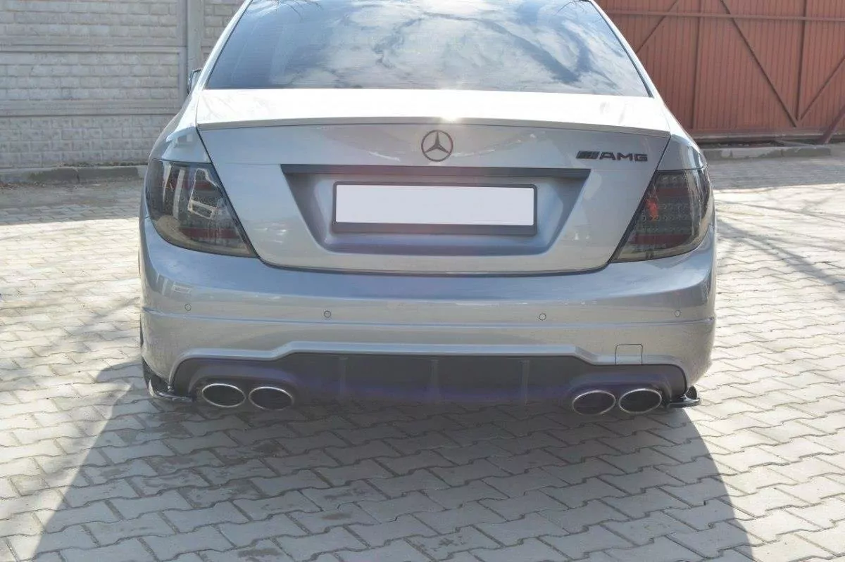 Heck Ansatz Flaps Diffusor Passend Für Diffusor Passend Für Mercedes C W204 63 AMG/AMG-Line Schwarz Hochglanz Schwarz Hochglanz