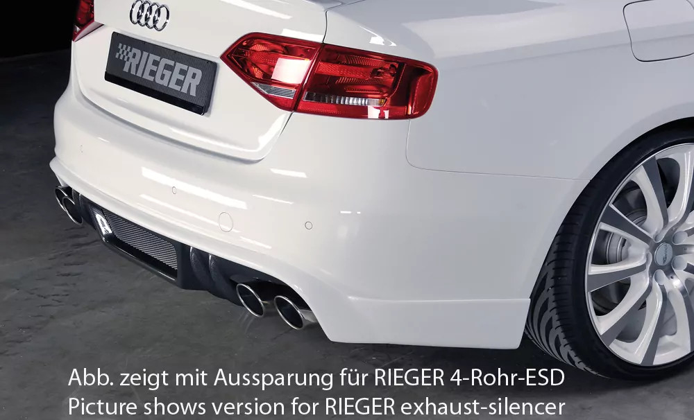 Rieger Heckschürzenansatz für Audi A4 (B8/B81) - Lim. 11.07-12.11 (bis Facelift) carbon optik