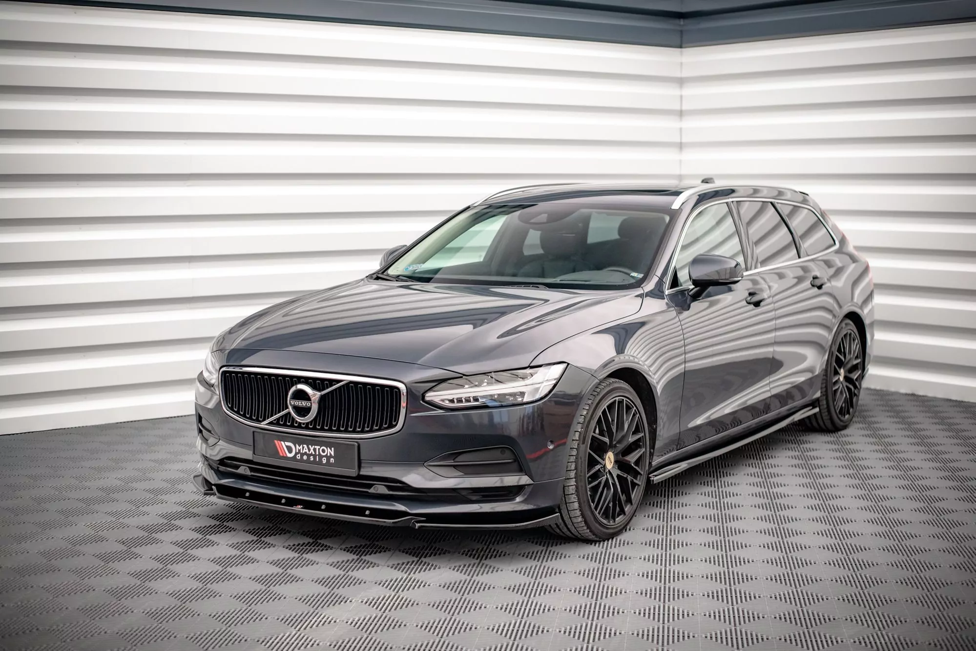 Front Ansatz V.1 Für Volvo V90 Mk2 Schwarz Hochglanz