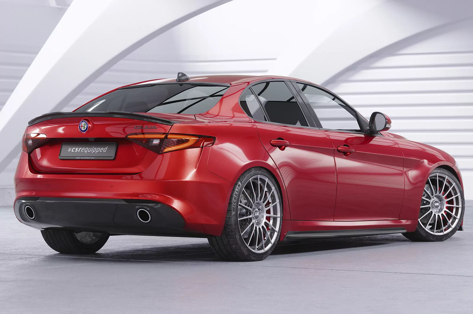 Heckflügel mit ABE für Alfa Romeo Giulia (Typ 952) HF050 Schwarz Strukturiert