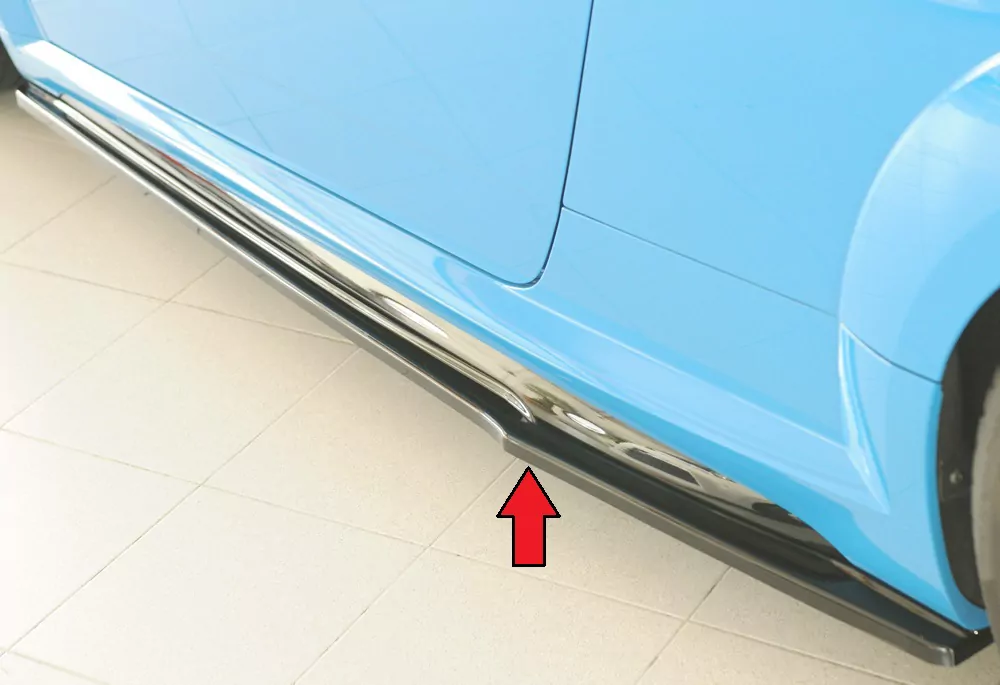 Rieger Seitenschweller links ansatz (ca. 19mm) glanz schwarz für Audi TT RS (8J/8J1-FV/8S) Roadster 09.18- (ab Facelift)