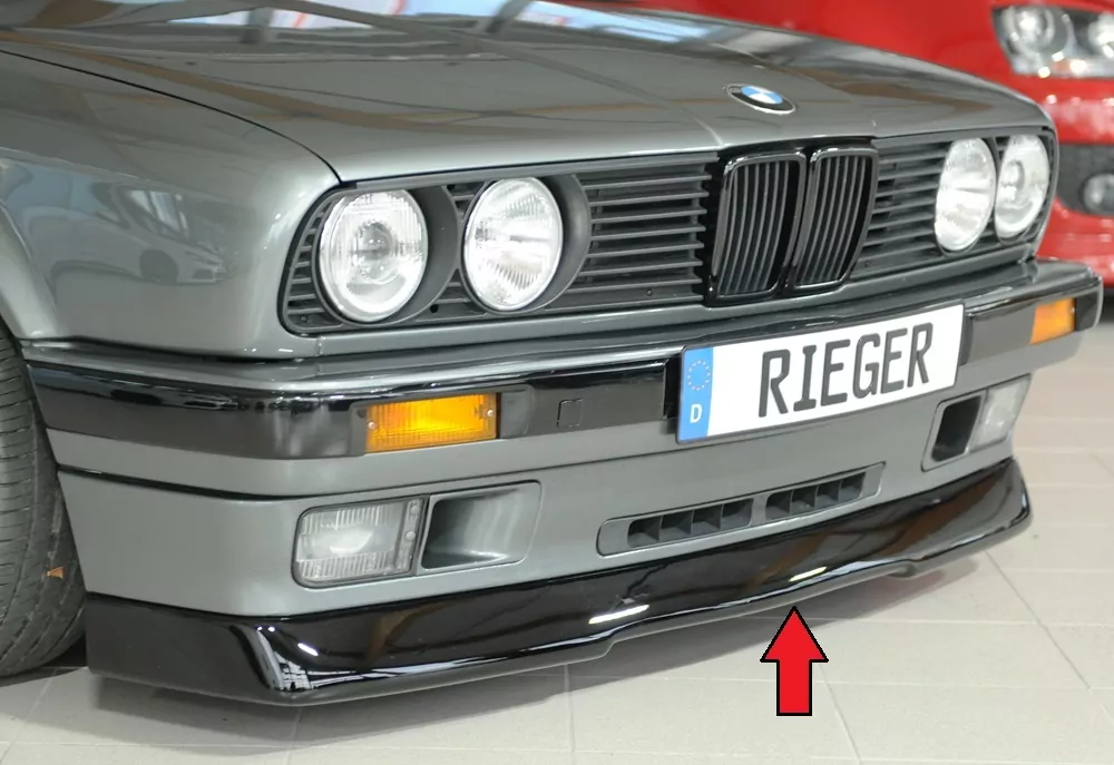 Rieger Spoilerlippe (GBL-38011) glanz schwarz für BMW 3er E30 Touring  bei Lim. ab Bj 9/87, Cabrio ab 10/90