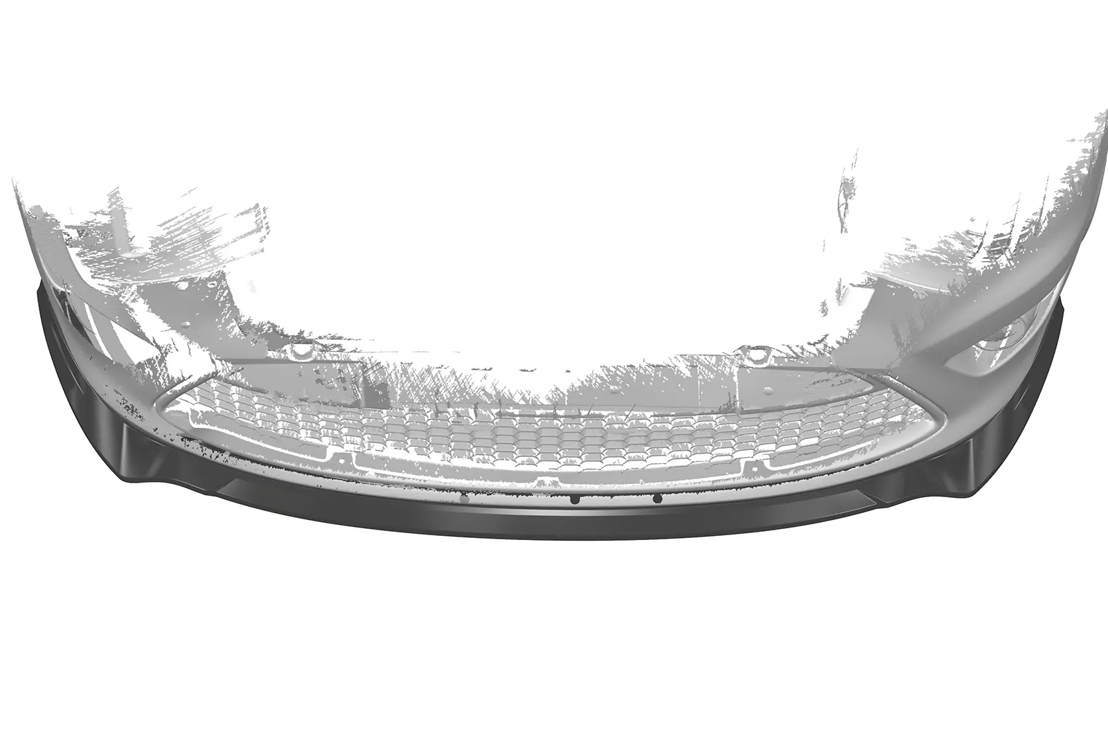 Cup-Spoilerlippe mit ABE für Ford Focus MK2 ST CSL509 Schwarz Strukturiert