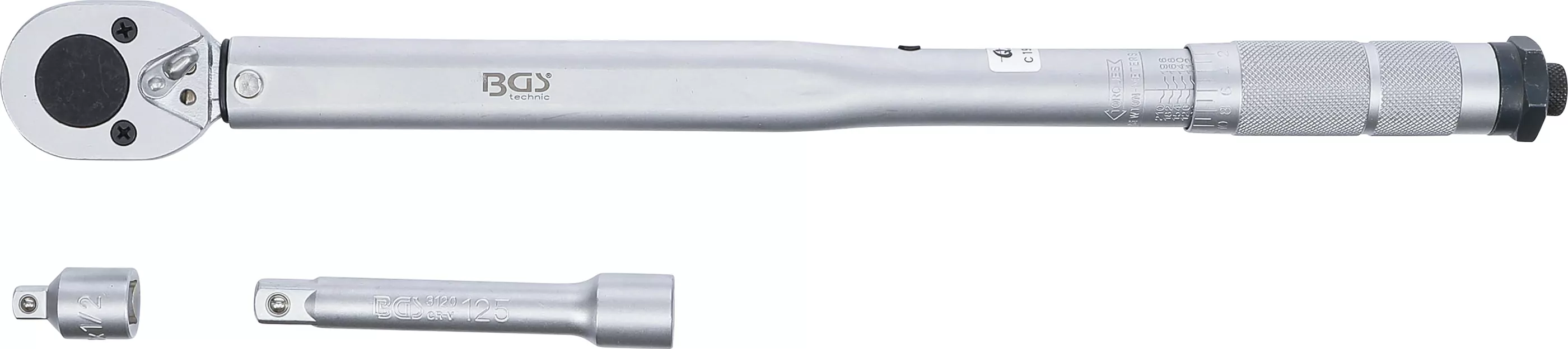 Drehmomentschlüssel + Adapter + Verlängerung | 12,5 mm (1/2") | 28 - 210 Nm