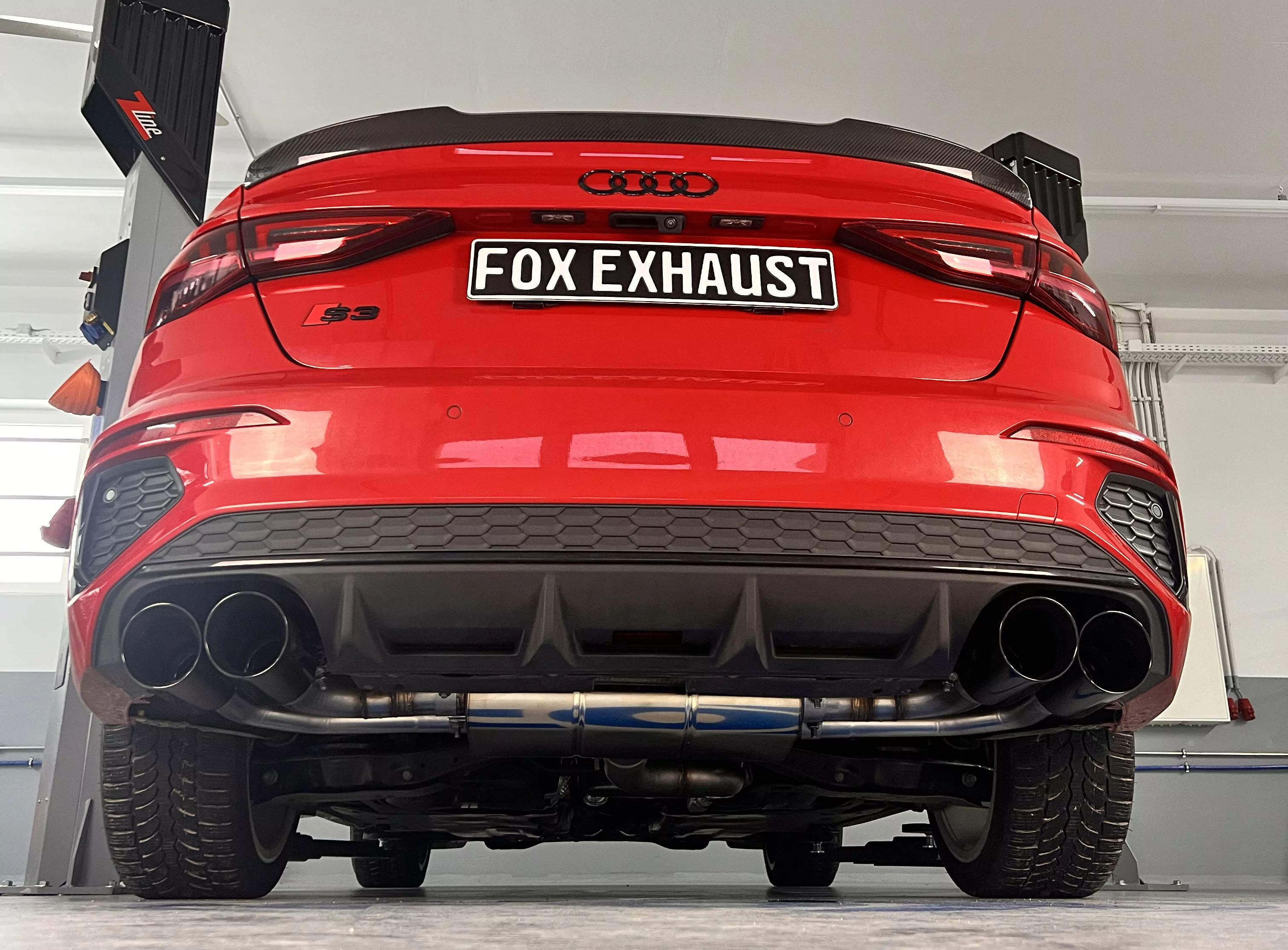 Audi S3 GY - Limousine  Halbanlage ab OPF mit Abgasklappen - 2x100 Typ 25 rechts/links Endrohre schwarz emalliert