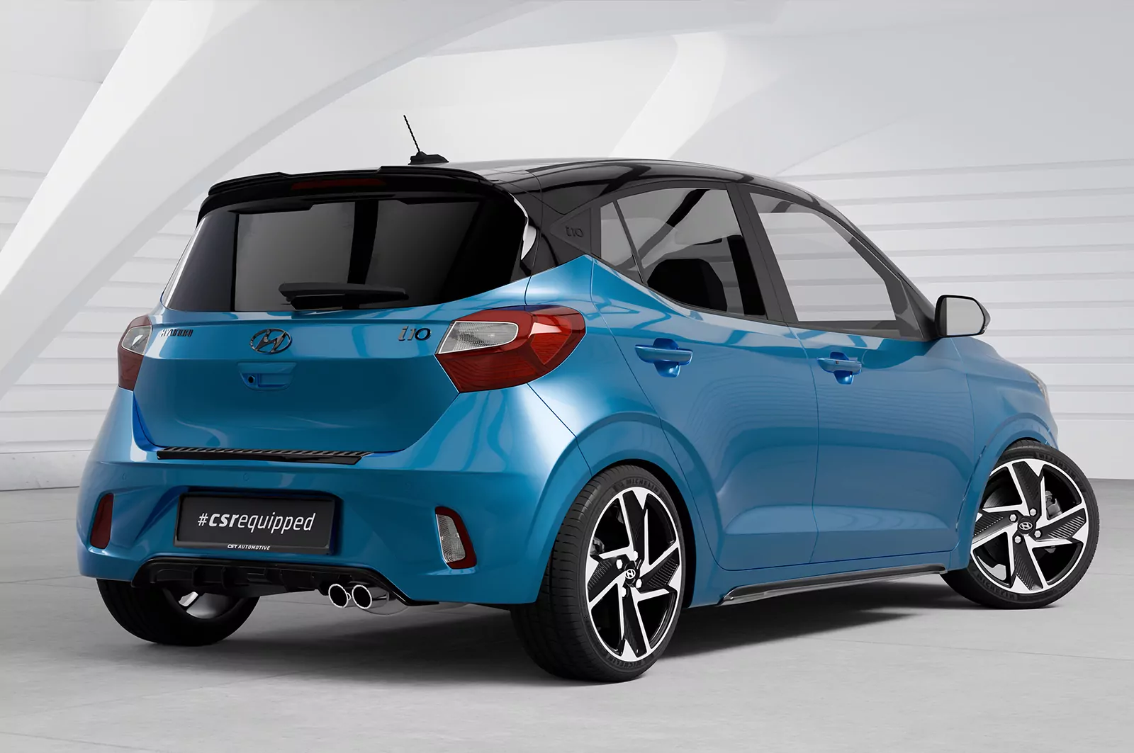 Seitenschweller für Hyundai i10 (3. Generation) SS483 Schwarz Strukturiert