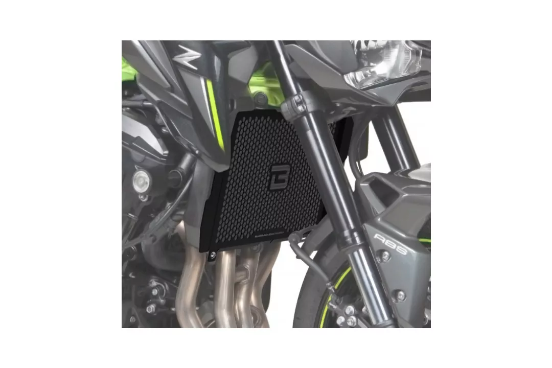 Barracuda Kühlerschutz Aluminium schwarz für Kawasaki Z900 ab Modelljahr 2017-