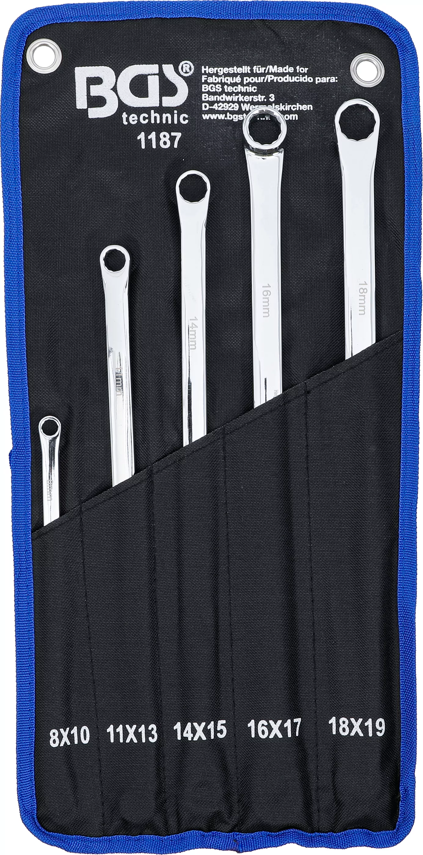 Doppel-Ringschlüssel-Satz | extra lang | SW 8 - 19 mm | 5-tlg.