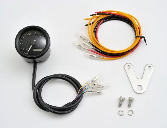 Daytona Digital-dzm, "velona", Schwarz, Ø 48mm, Bis 15.000 U/min, Volt/uhr, Blau/orange/weiss