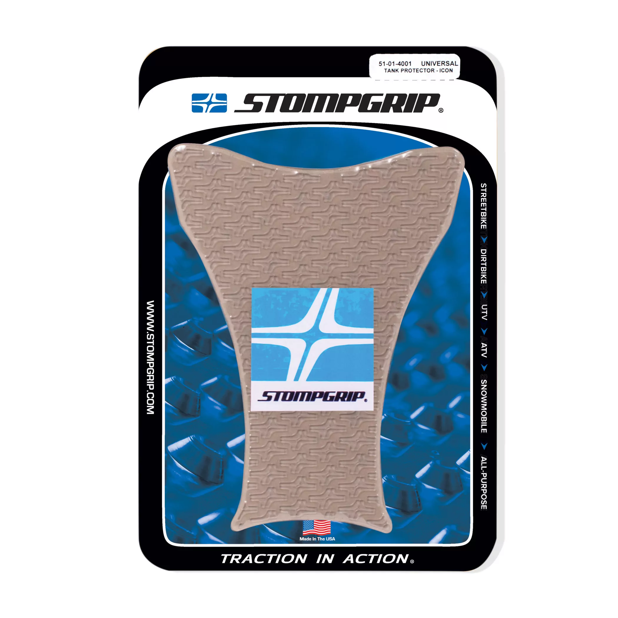 Stompgrip Traction Pad Icon Universal Tankpad Standard (1 Stück) ca. 189 mm x 145 mm Klar