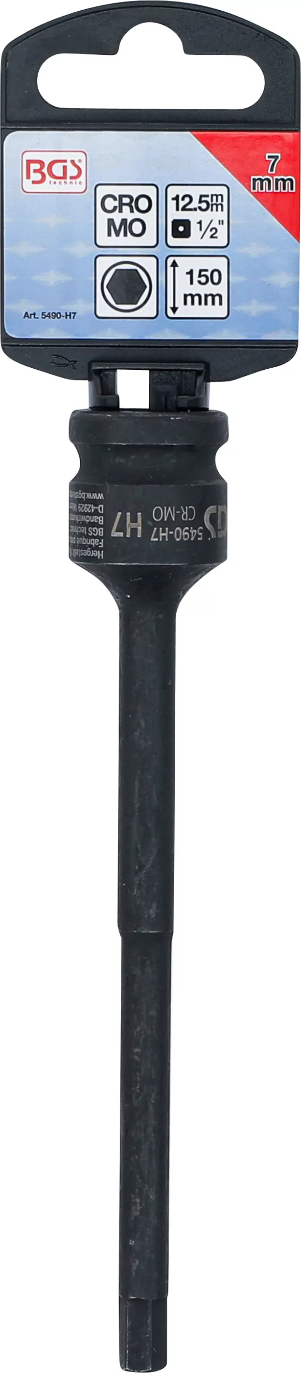 Kraft-Bit-Einsatz | Länge 150 mm | Antrieb Innenvierkant 12,5 mm (1/2") | Innensechskant 7 mm