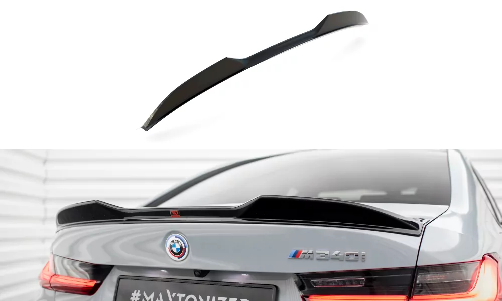 Spoiler CAP Für 3D BMW M340i / 3 M-Paket / M3 Limousine G20 Facelift Schwarz Hochglanz