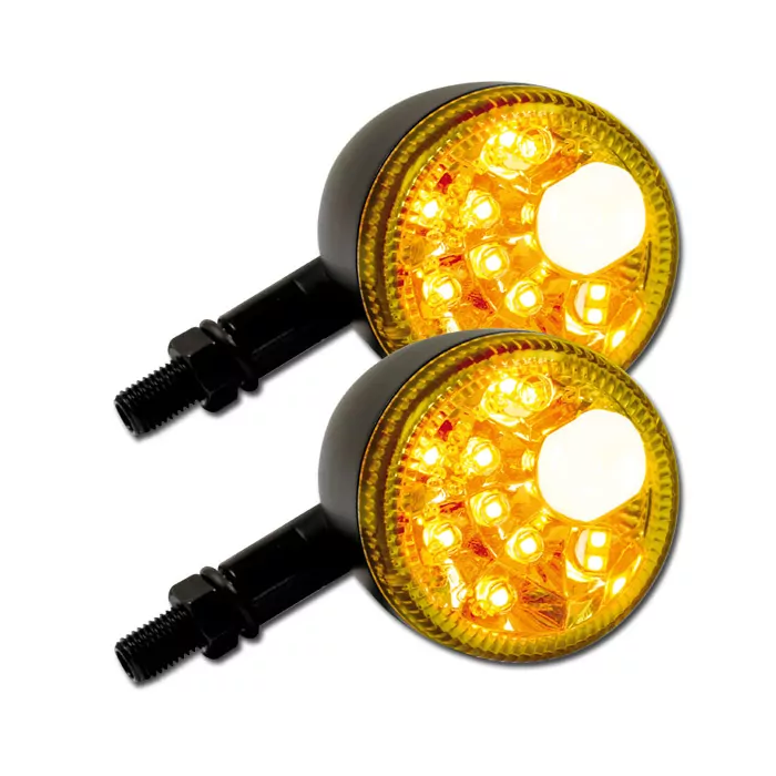 LED-Blinker Standlichtkombi "Prisma" | Paar | M10 matt-schwarz | klar | L:88 mm Ø:60 mm | E-geprüft