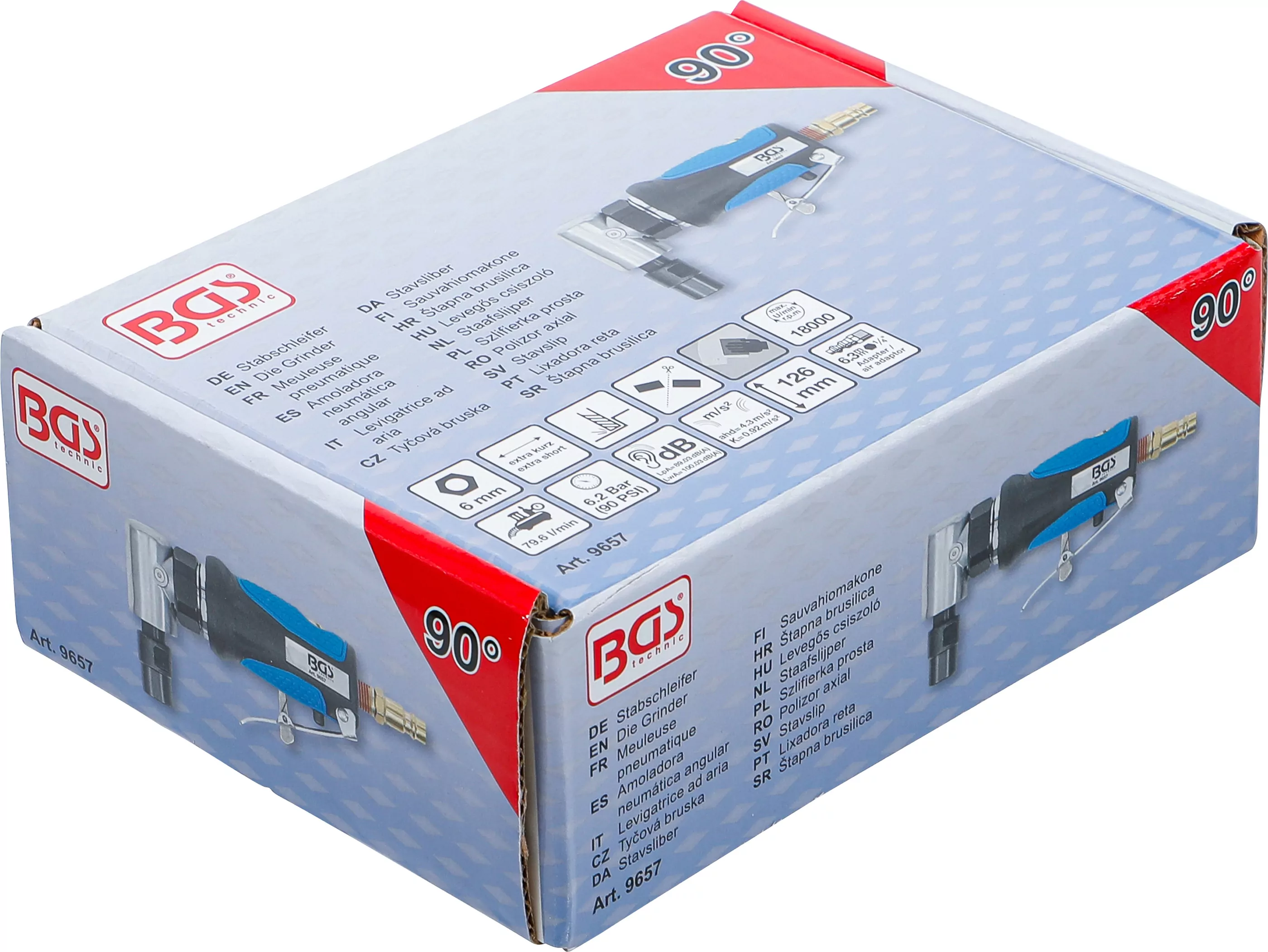 Stabschleifer | extra kurz | 90° abgewinkelt | 126 mm