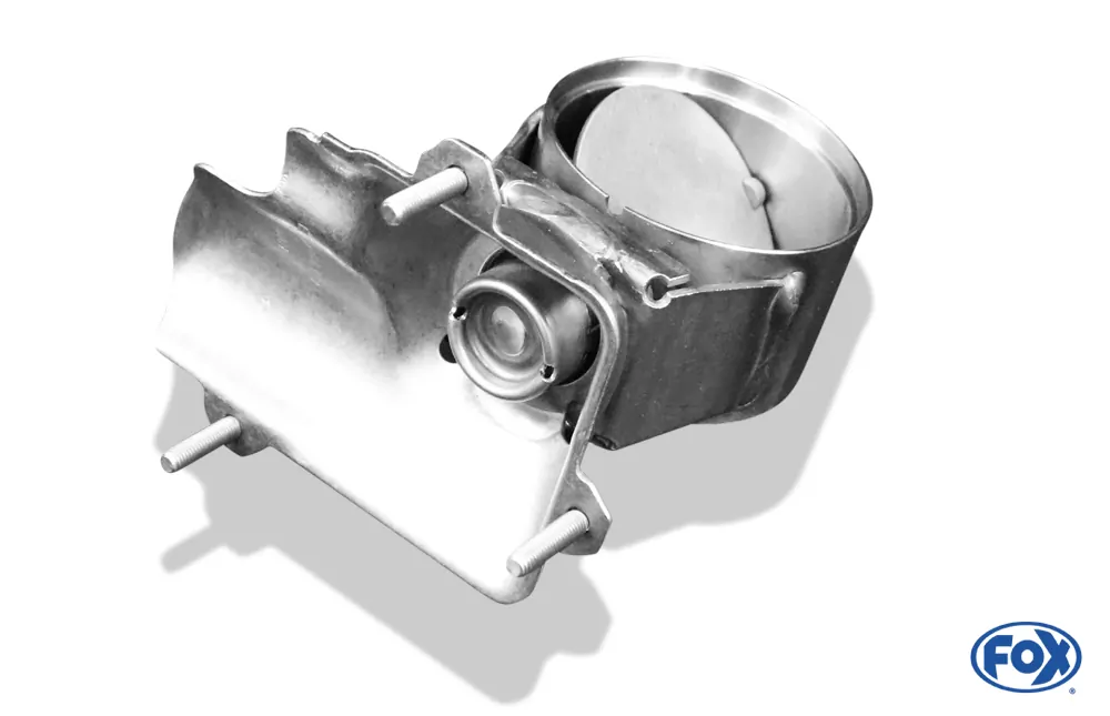 Abgasklappe Ø63mm mit S1 Adaptierung  zum einschweißen - funktioniert mit elektrischen Motor (VAG)