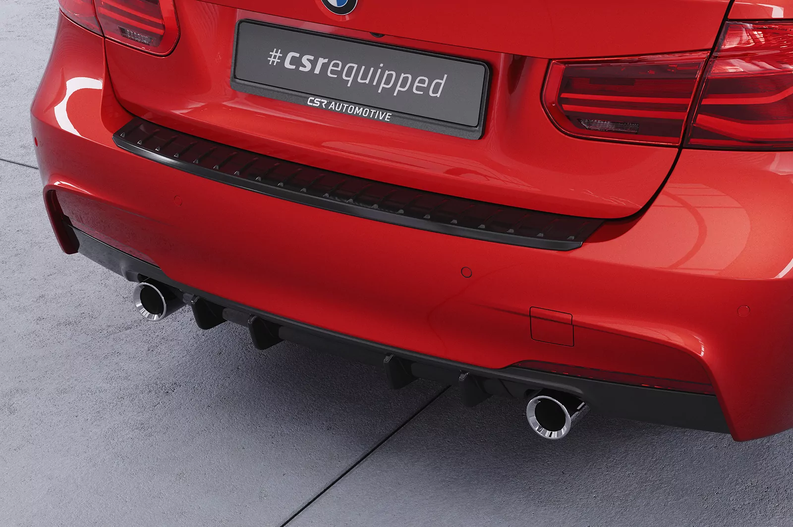 Heckansatz für BMW 3er F30 M-Paket HA494 Schwarz Strukturiert